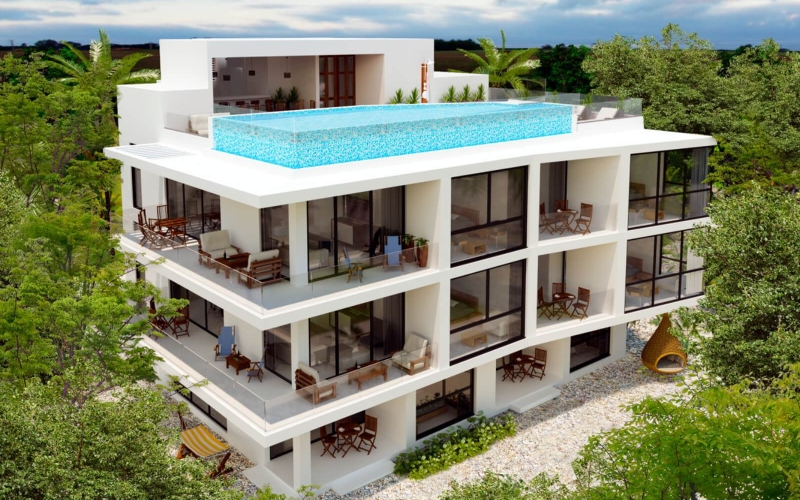 Penthouse con alberca en campo de golf, asador, gimnasio interior-exterior, acceso a club de playa, en  Cozumel Country Club Zona Hotelera N