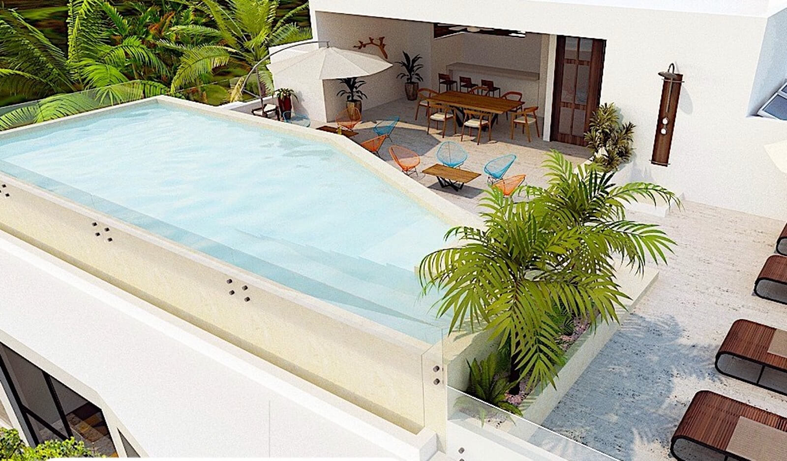 Condo con Balcon, infinity pool y Jacuzzi con vista al mar en venta,  zona centro, en Cozumel, Quintana Roo.