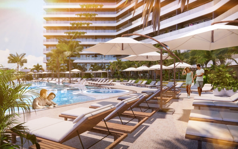 Condominium overlooking the sea, golf course and the nature reserve. In a sustainable building, it has balconies, private elevator, terrace