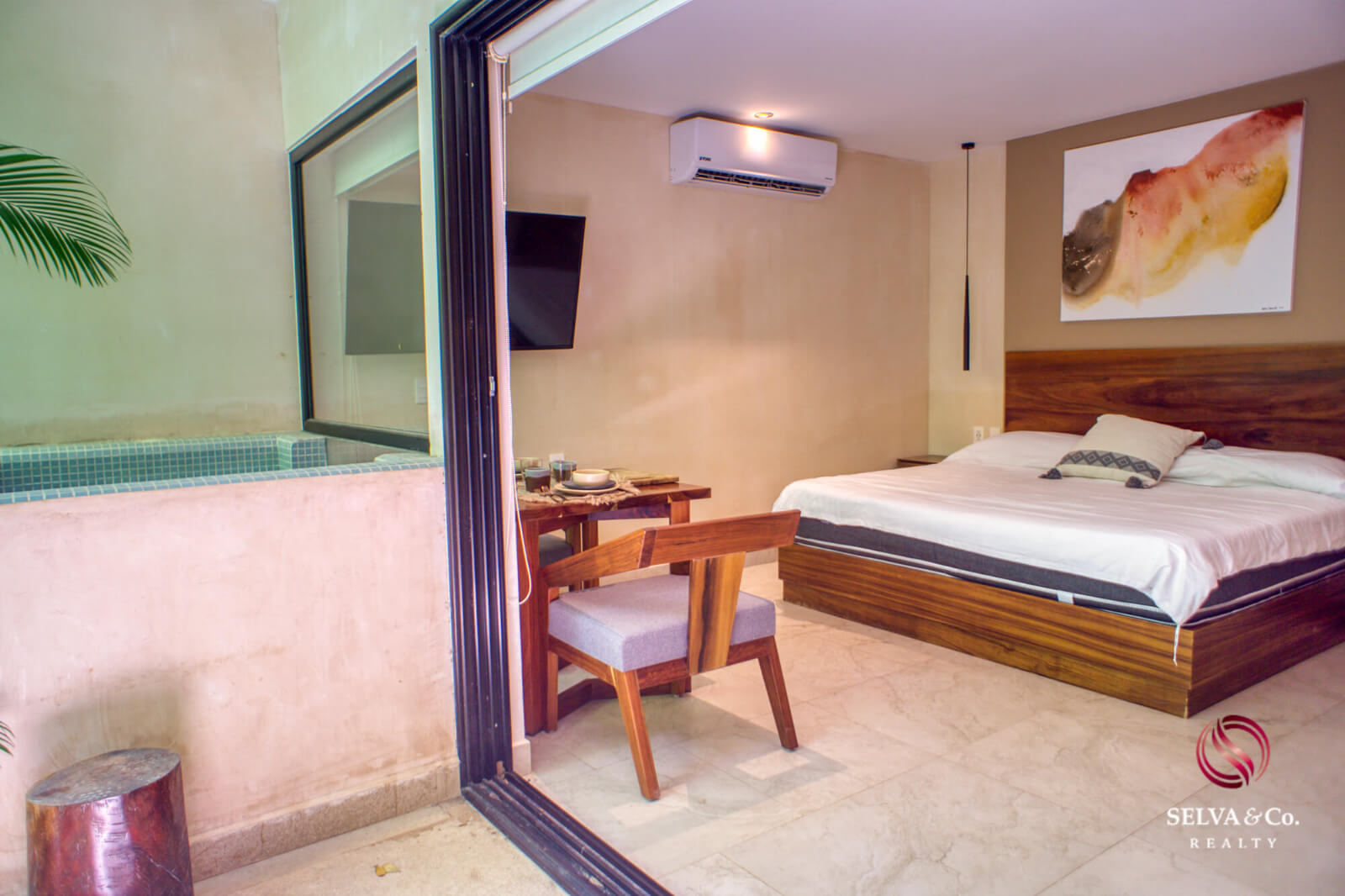 Studio with terrace, grill and private outdoor dining area, eco technology, electric bicycles, spa, 700 m2 of swimming pools