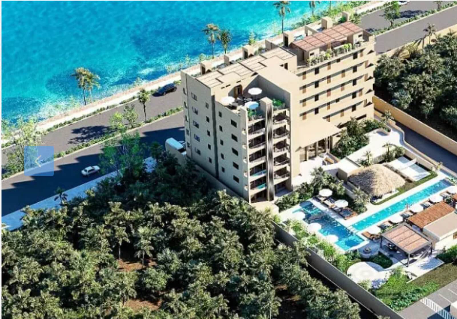 Apartment near the beach, room &amp; pool service, fire pit, playground for children, hammock area, surrounded by green, 1 km from the beach pre