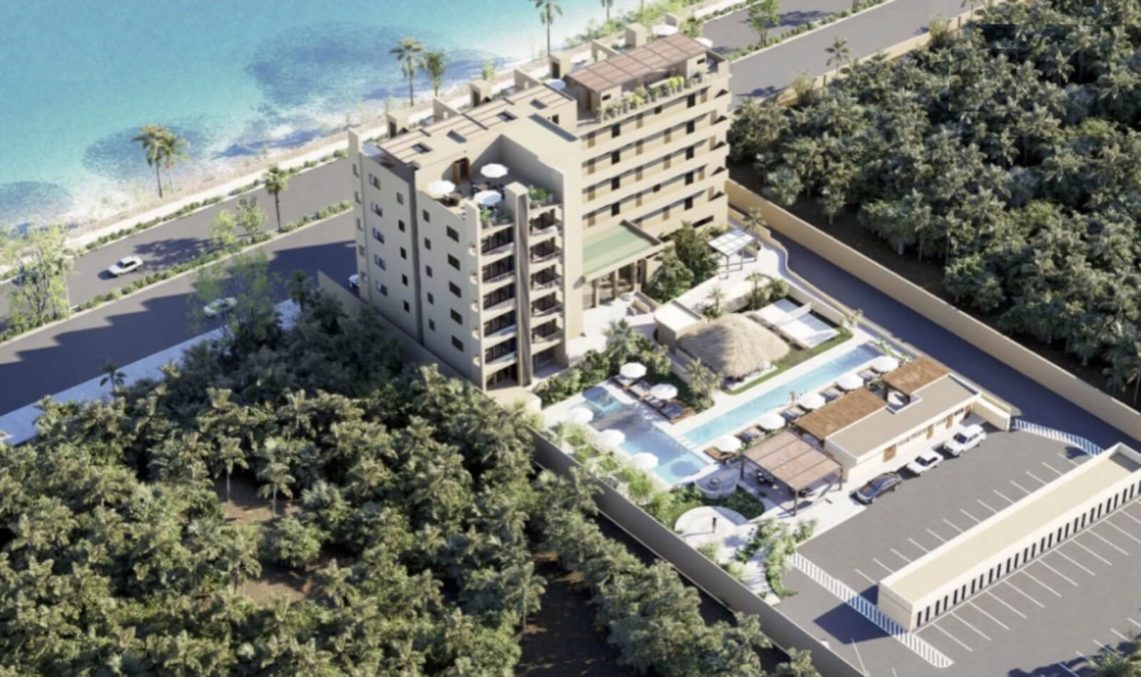 Apartment near the beach, room &amp; pool service, fire pit, playground for children, hammock area, surrounded by green, 1 km from the beach pre