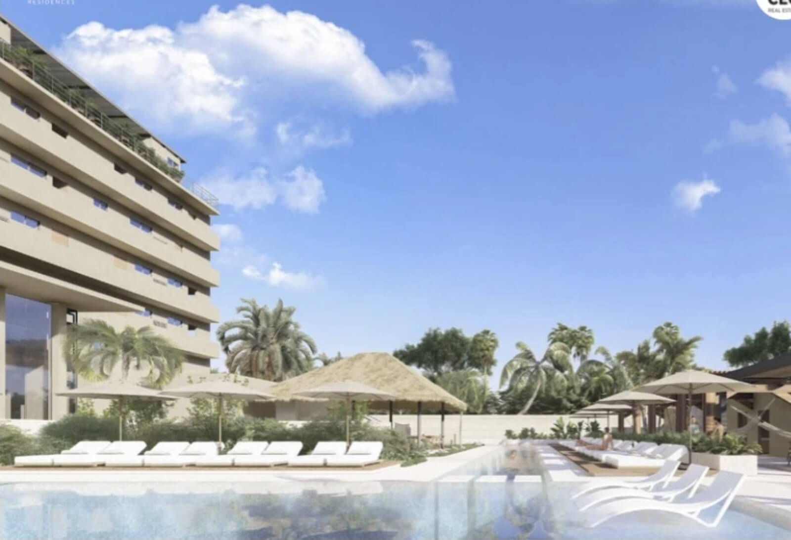 Apartment near the beach, room &amp; pool service, fire pit, playground for children, hammock area, surrounded by green, 1 km from the beach pre