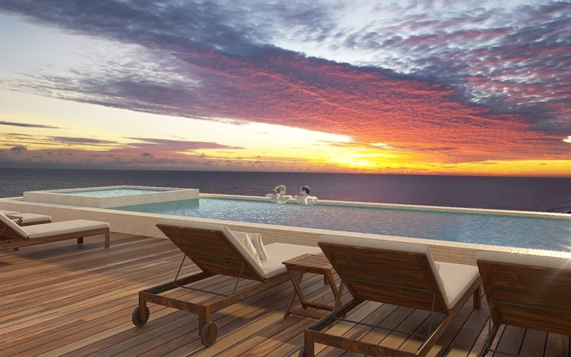Condo with ocean view rooftop and pool, pre-construction for sale Cozumel