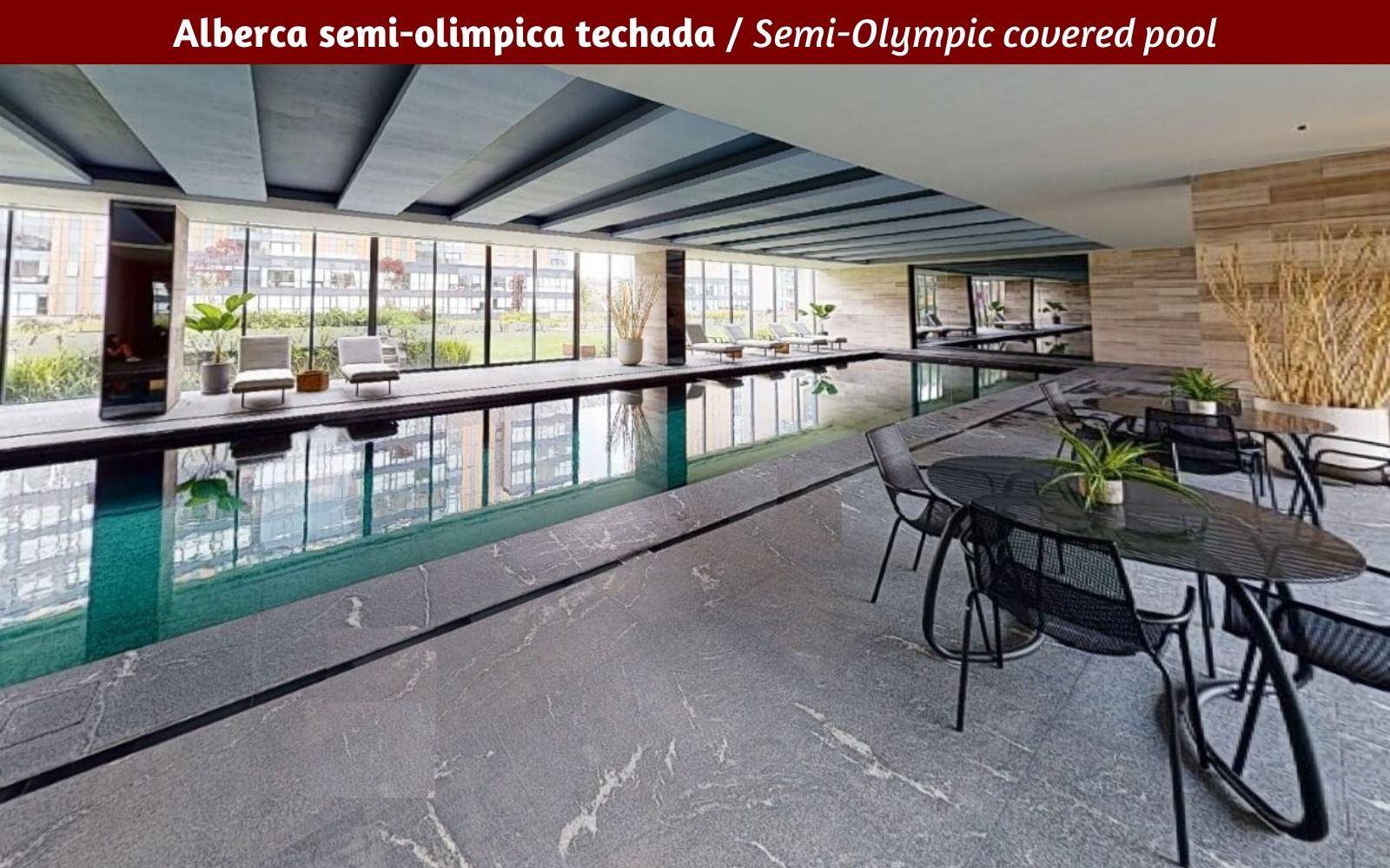 Condo with high ceilings for sale at Bosque Real, pet-friendly, indoor pool, spa, playground, Huixquilucan Mexico City