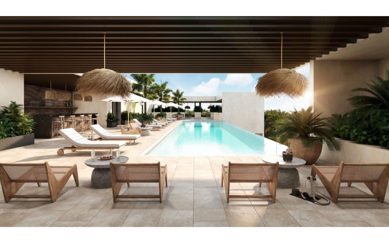 Apartment with swimming lane, jacuzzi, spa, pre-construction near Fifth Avenue