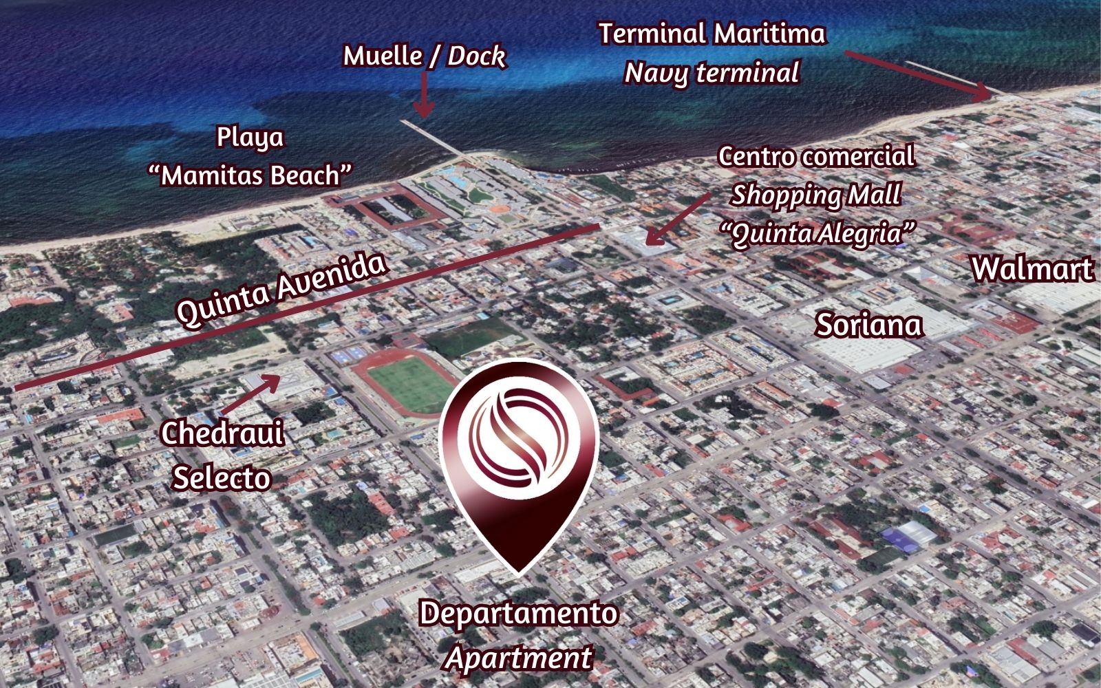 1 Bedroom condo, steps to the beach for sale, Downtown, Playa del Carmen