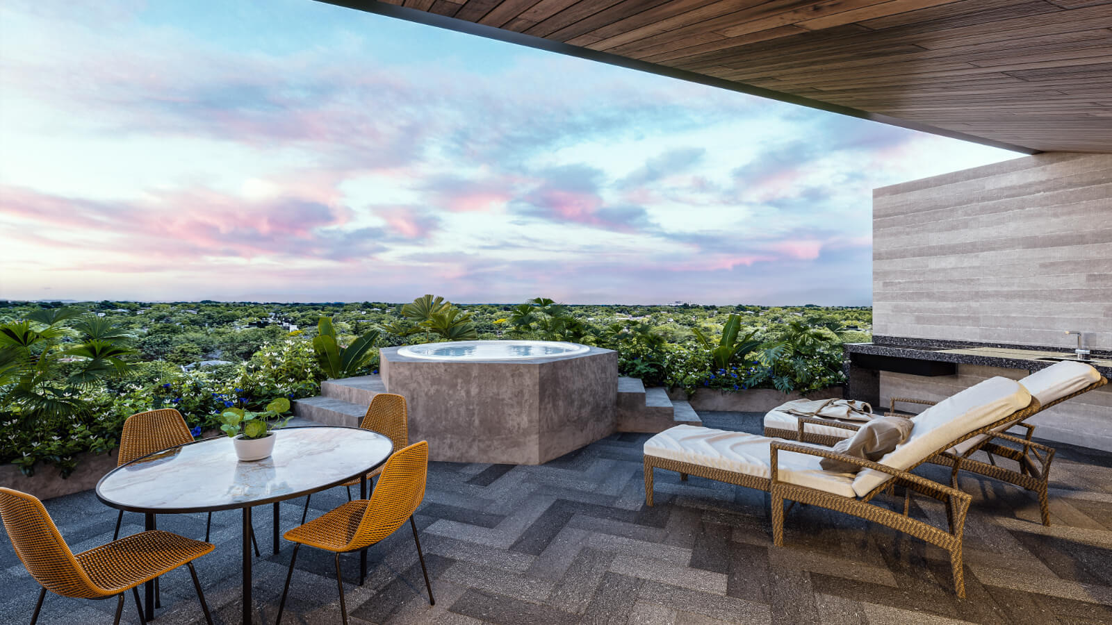 Studio with terrace, spa, pet friendly, for sale, Downtown, Playa del Carmen