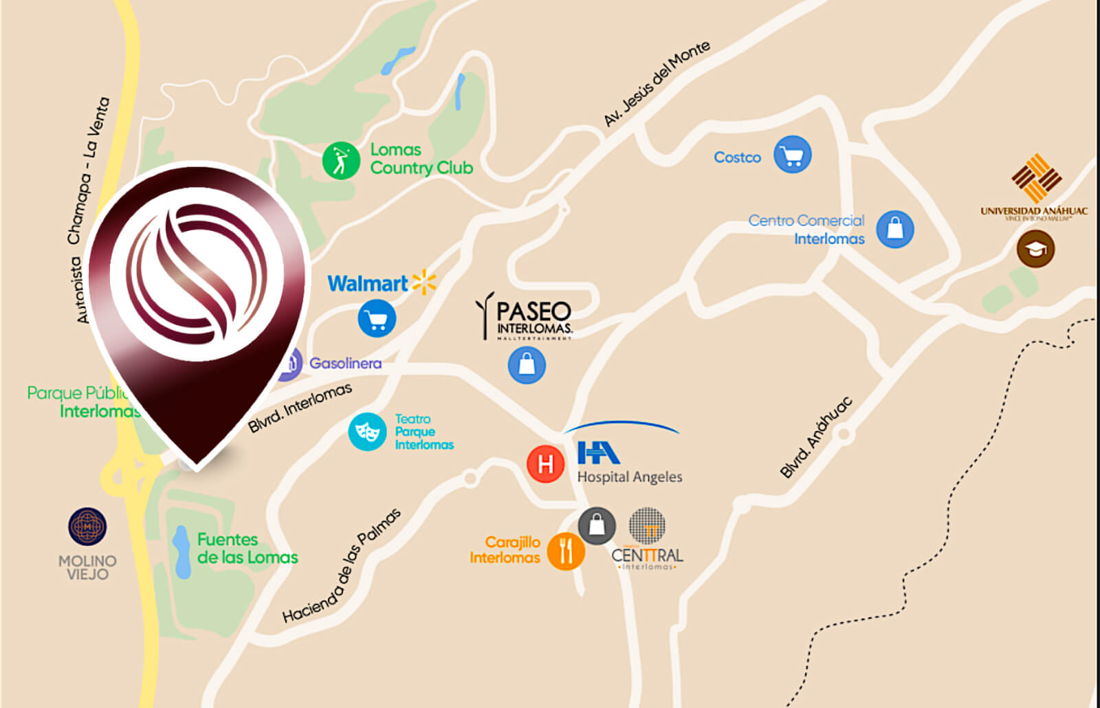 Condominium with private forest of 42,000 m2, concierge, gym, spa, semi-Olympic pool, cyclo room, and more amenities, for sale, Santa Fe, Me