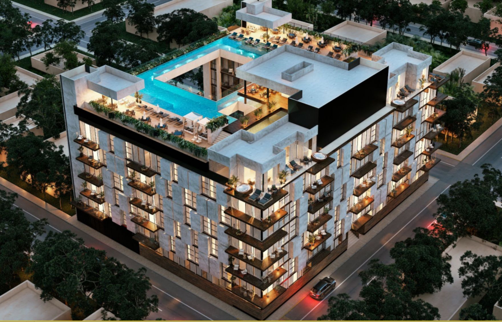 Departamento con vista al mar desde rooftop en venta, Centro, Playa del Carmen