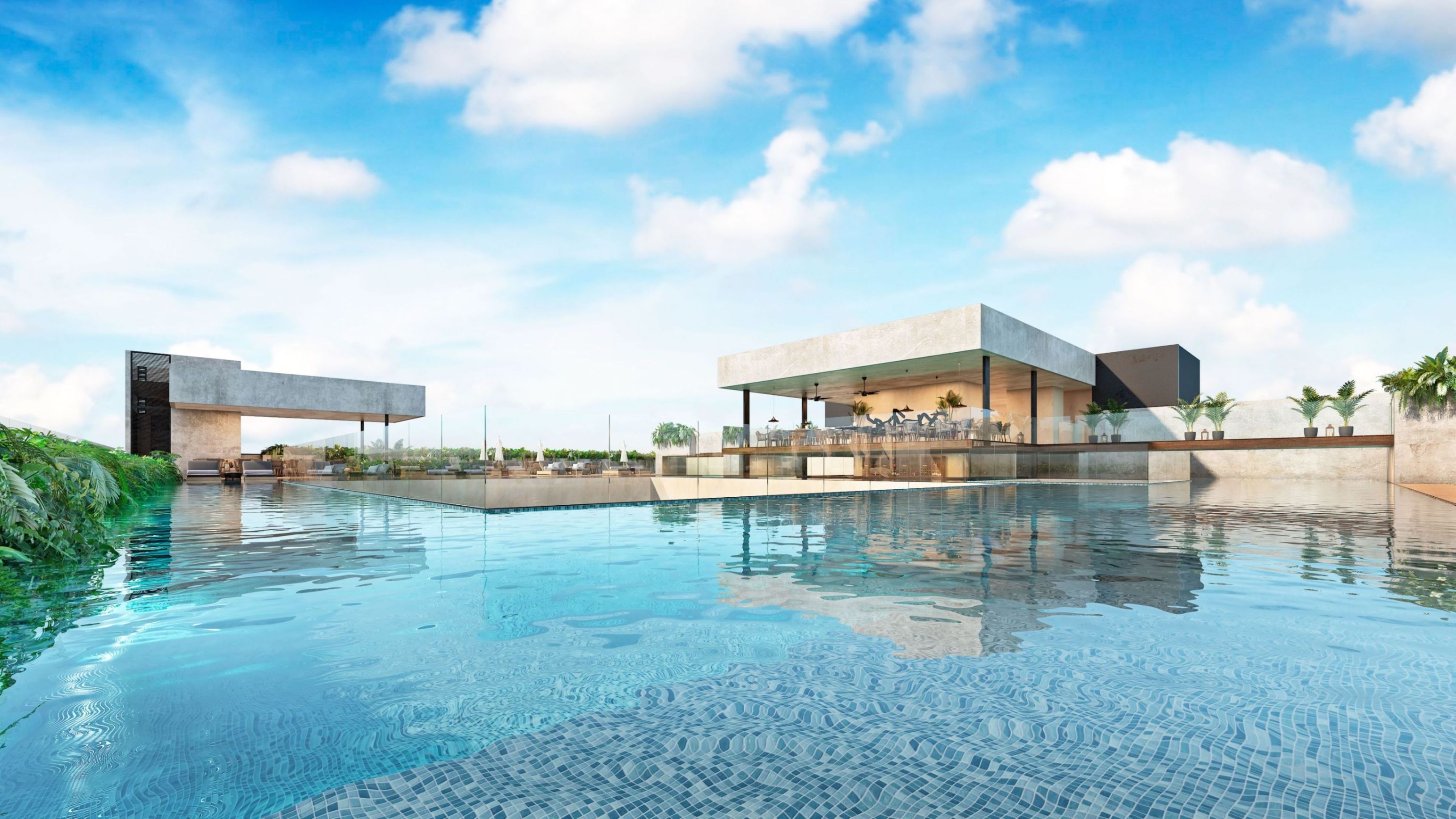 Golf course view condo with clubhouse, cenotes, beach club, parks, 2 covered parking spaces, pre-construction- sale Playa del Carmen.