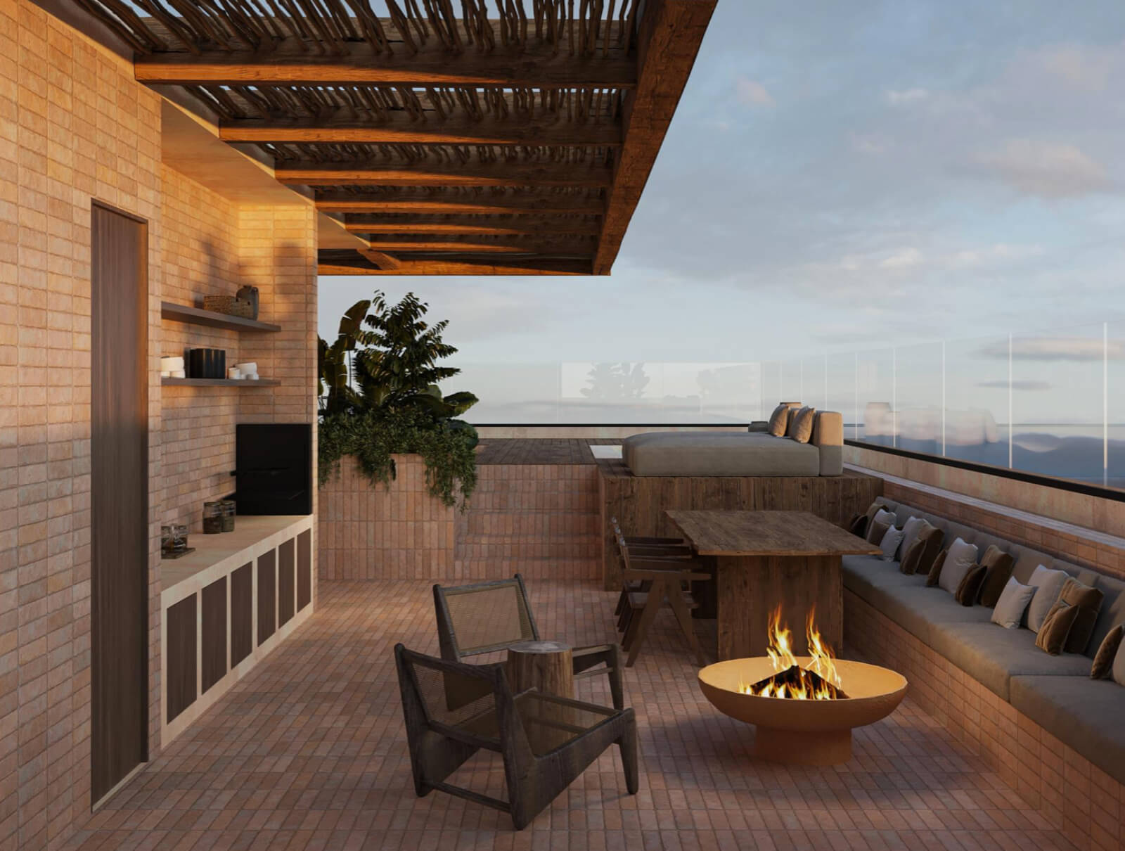 Penthouse with common terrace overlooking the sea, barbecue area and pool, access to the beach, pre-construction, for sale Tankah Bay Tulum.