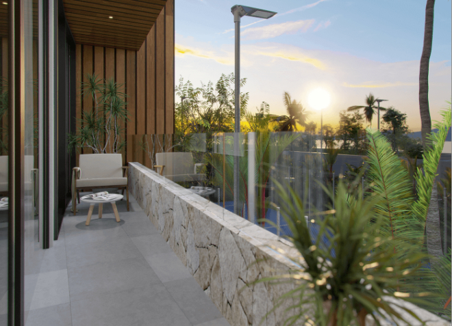 Apartment, with garden, pool, paddle tennis court, volleyball court, North Hotel Zone, Cozumel.