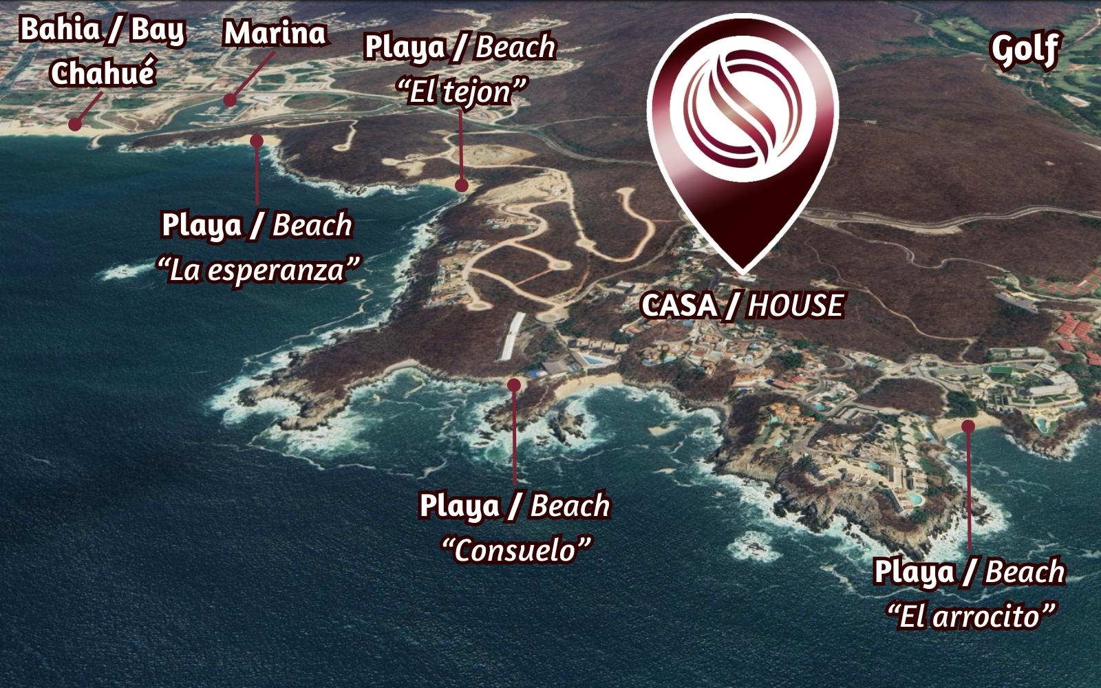 Casa Vista al mar, acceso a la playa, terreno:1,648 m2, Residencial Conejos venta