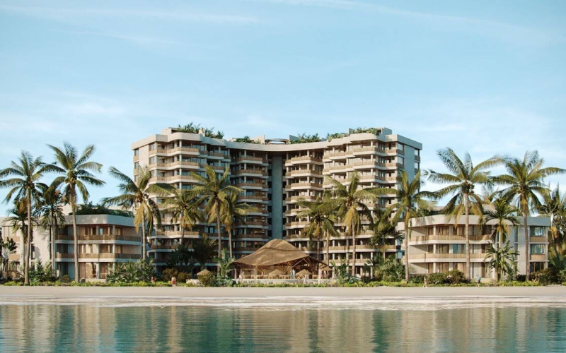 Condo with ocean view pool and amenities, for sale in San Crisanto, Yucatan.