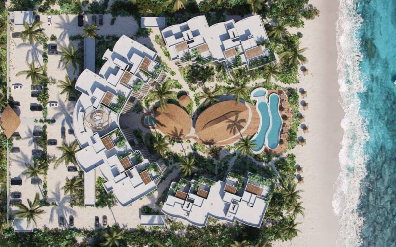 Sea side condo with ocean view pool, for sale in San Crisanto, Yucatan