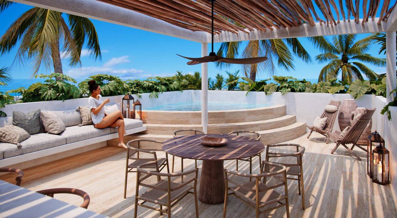 Spacious 211m2 condo, private elevator, concierge &amp; driver, clubhouse with exclusive amenities, pre-construction for sale in Merida.