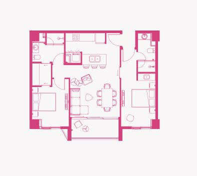 Condo with 100 m2 garden,  infinity pool, pet spa, cowork, gym, pre-construction, on Nader Avenue, Cancun, for sale.