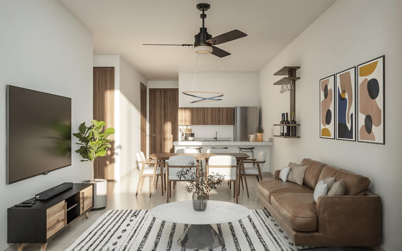 Apartment with terrace, pool, golf simulator, running track for sale, North Zone, Merida.