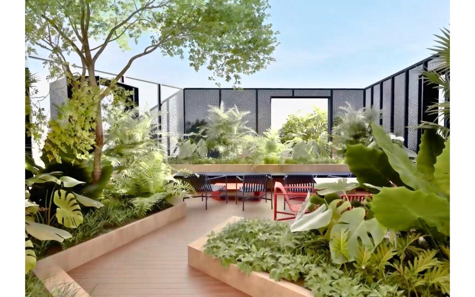 Apartment with terrace, pool, golf simulator, running track for sale, North Zone, Merida.