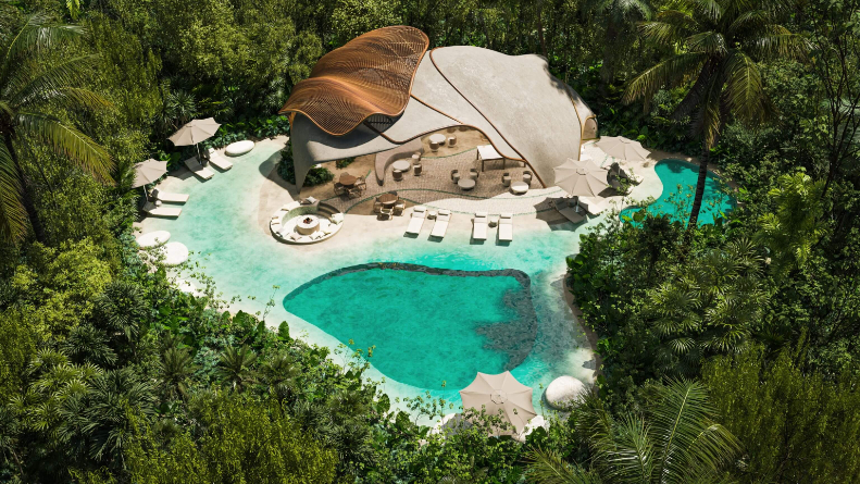 Land with clubhouse, private community surrounded by nature for sale Tulum.