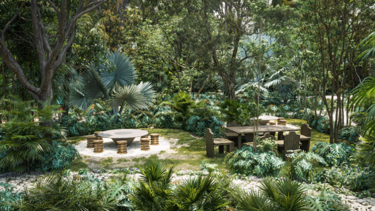 Land with clubhouse, private community surrounded by nature for sale Tulum.