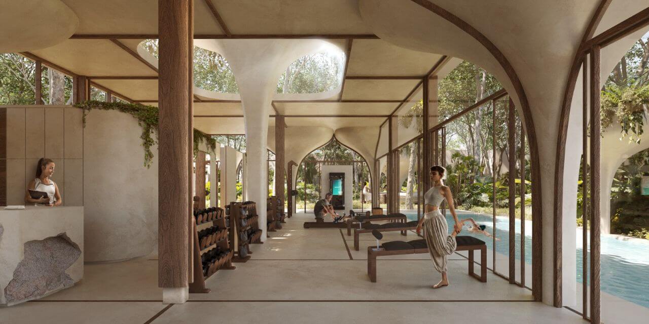 Land with clubhouse, private community surrounded by nature for sale Tulum.