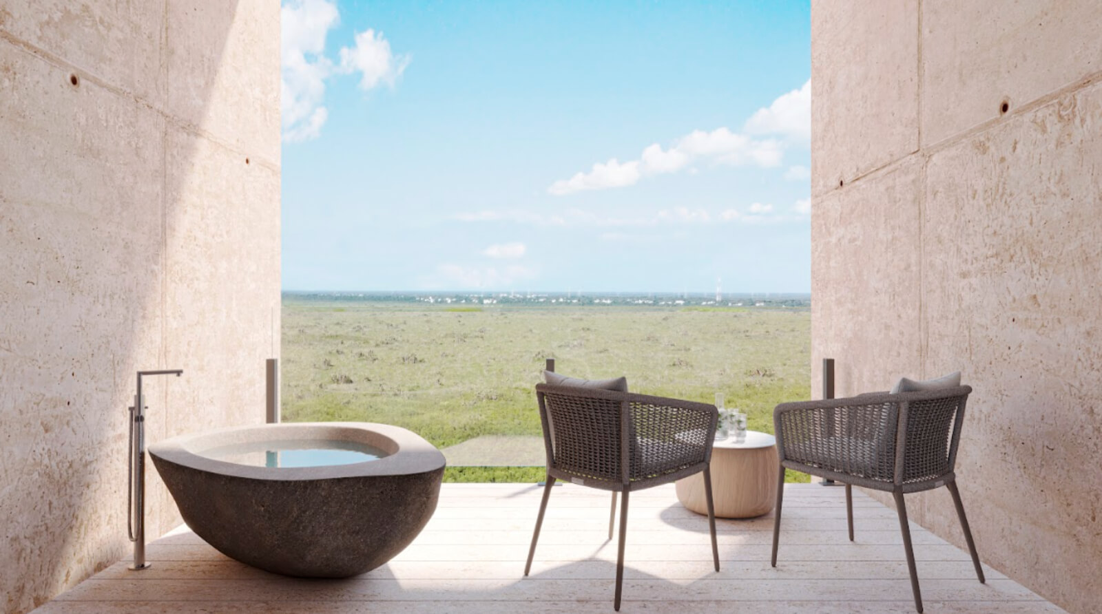 Departamento con alberca com&uacute;n, vista al mar en venta, Pueblo, Puerto Morelos