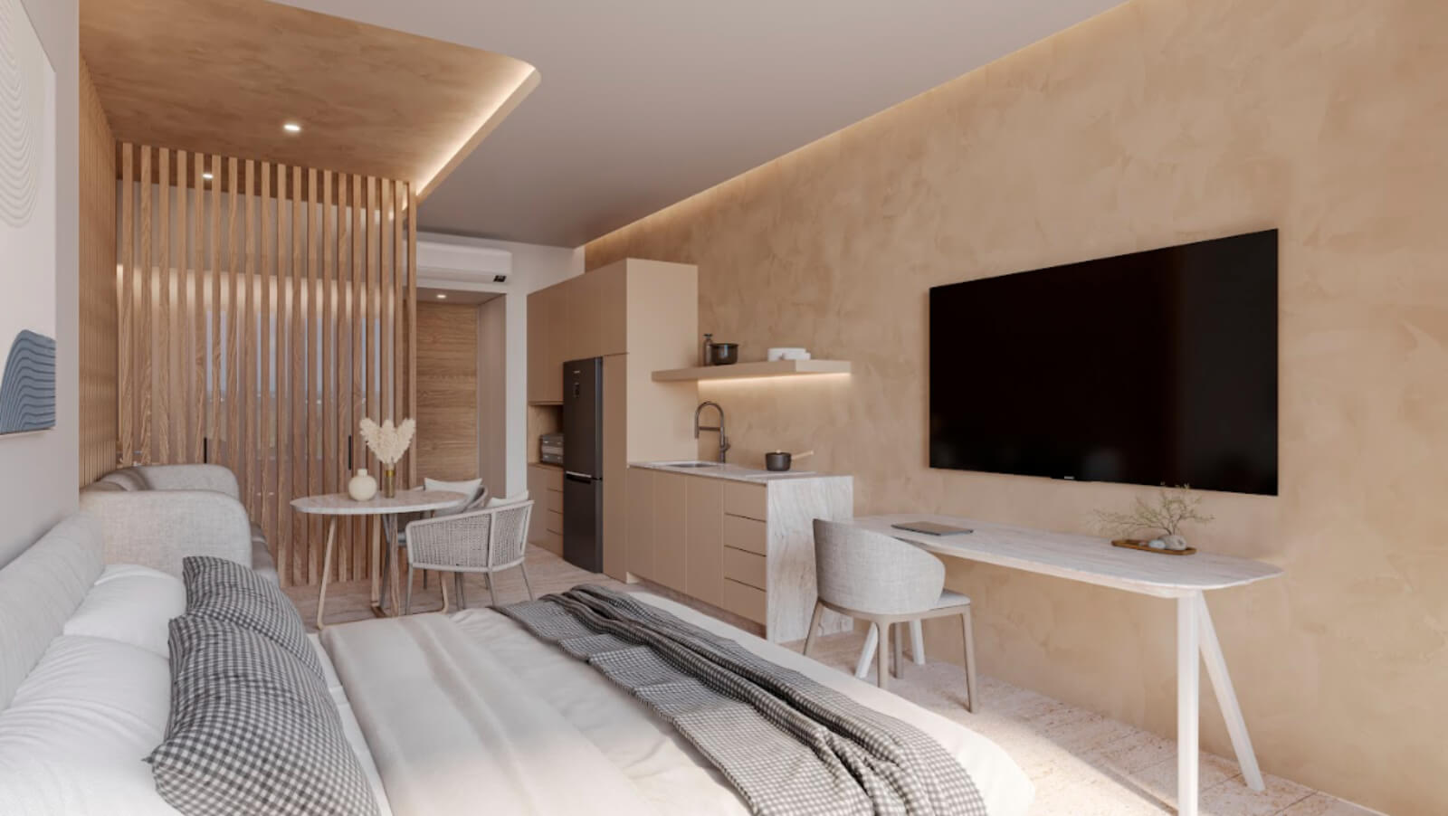 Departamento con alberca com&uacute;n, vista al mar en venta, Pueblo, Puerto Morelos