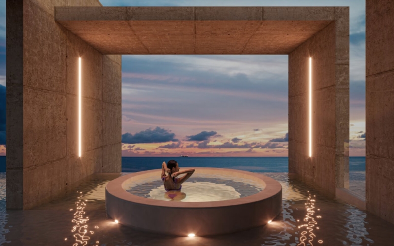 Beachfront condo with terrace and private Jacuzzi, pre-construction, for sale in Puerto Morelos.