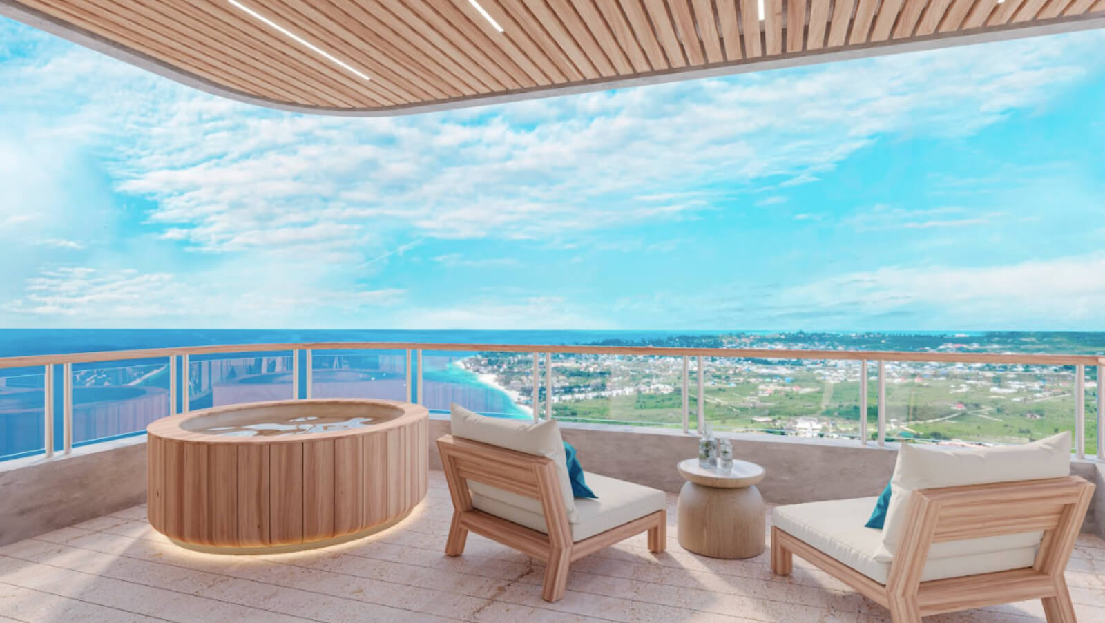 Beachfront apartment, ground floor, in pre-construction, Puerto Morelos, for sale.