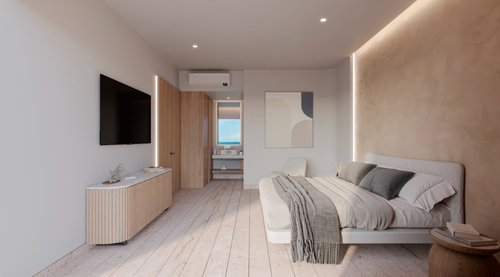 Beachfront apartment, ground floor, in pre-construction, Puerto Morelos, for sale.