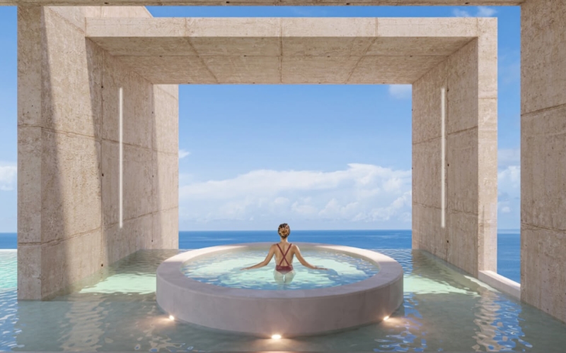 Condo frente al mar con Jacuzzi privado, amueblado, pre-construcci&oacute;n,  Venta en Puerto Morelos.