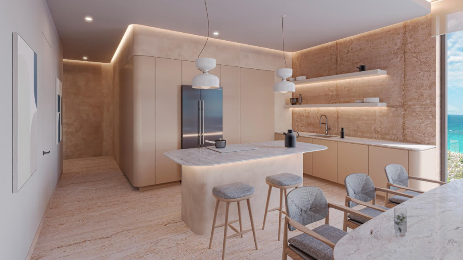 Condominio frente al mar amueblado con Jacuzzi privado, pre-construcci&oacute;n,  Venta en Puerto Morelos.