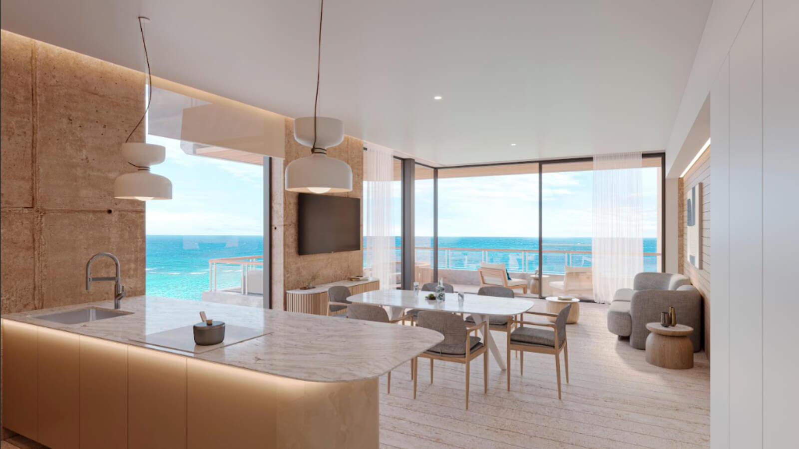 Condominio frente al mar amueblado con Jacuzzi privado, pre-construcci&oacute;n,  Venta en Puerto Morelos.