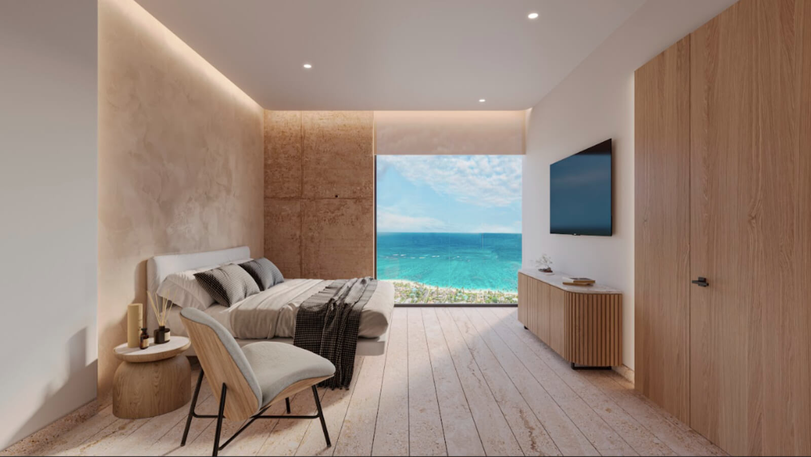 Condo con vista al mar, alberca, en venta, Frente al mar, Puerto Morelos