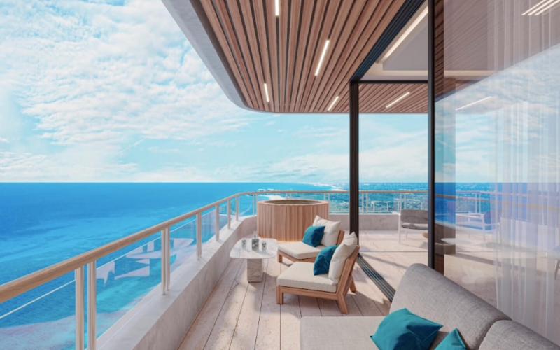 Furnished beachfront condo with Jacuzzi and Terrace, pre-construction, for sale in Puerto Morelos.