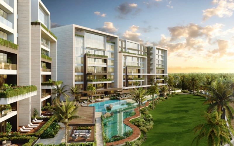 Apartment with service room and amenities in gated community with a golf course at Yucatan Country Club.