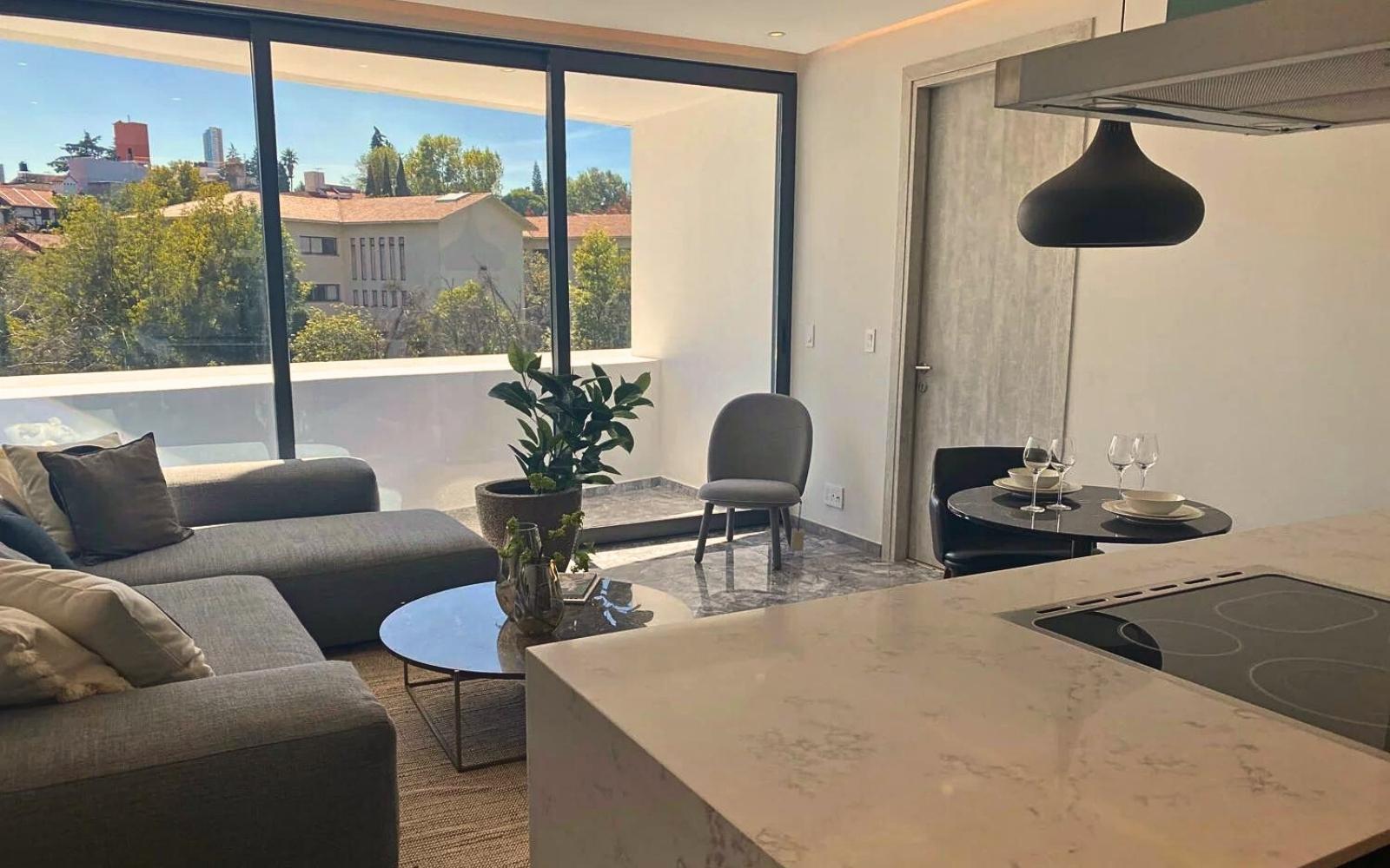 Condominium with 5m2 balcony, swimming lane, gym, playground, green areas, pre-construction, for sale in Santa Fe, Mexico City.