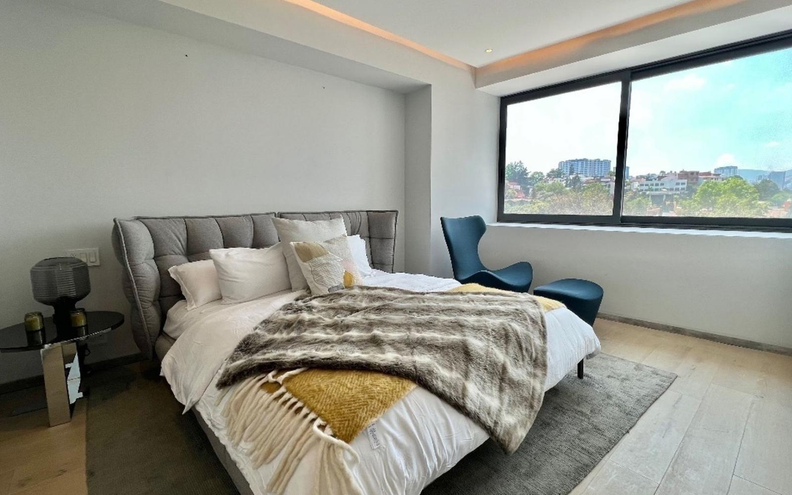 Condominium with 5m2 balcony, swimming lane, gym, playground, green areas, pre-construction, for sale in Santa Fe, Mexico City.