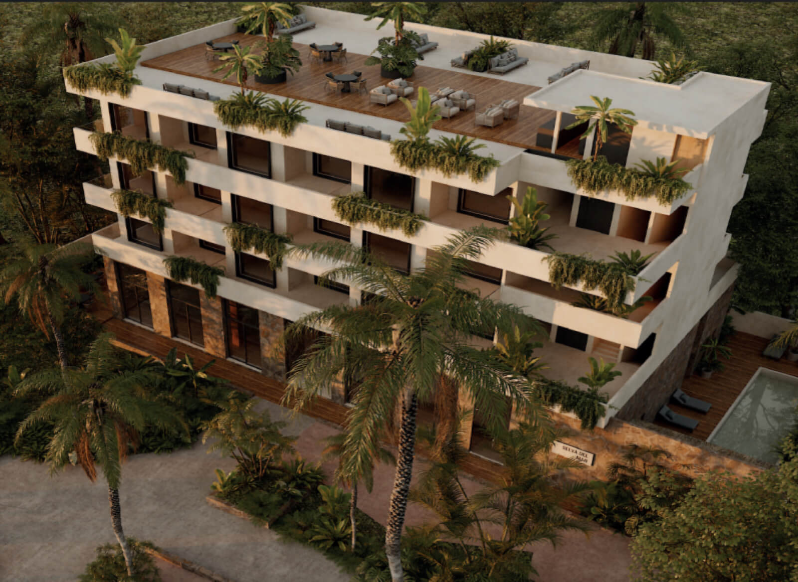 Apartment with terrace and pool in pre-construction, fifth avenue, sale, Huatulco