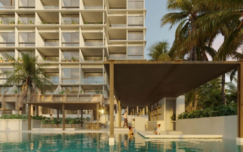 Steps from the beach apartment with pool, Chicxulub Puerto, for sale, M&eacute;rida