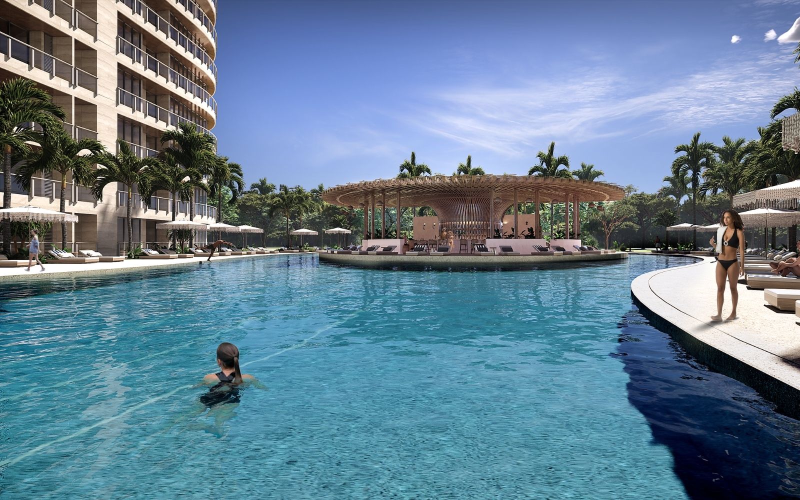 Departamento de lujo amplio, ubicado en el centro de Canc&uacute;n&nbsp; en venta con amenidades: spa, alberca, salon de belleza, club de ni&ntilde;os.