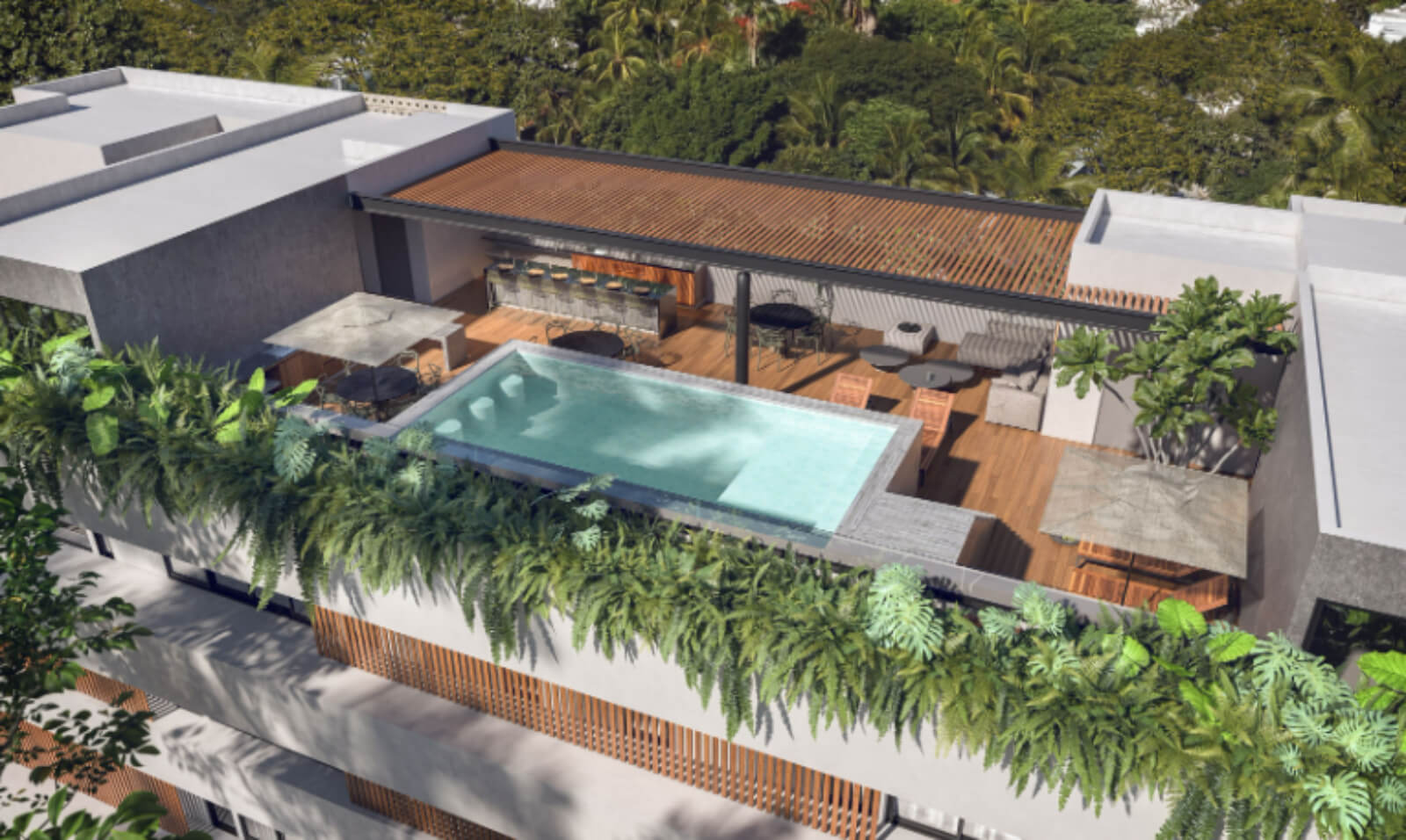 Condo with pool and garden, pet area, cigar lounge, coworking gym and more for sale Merida Norte