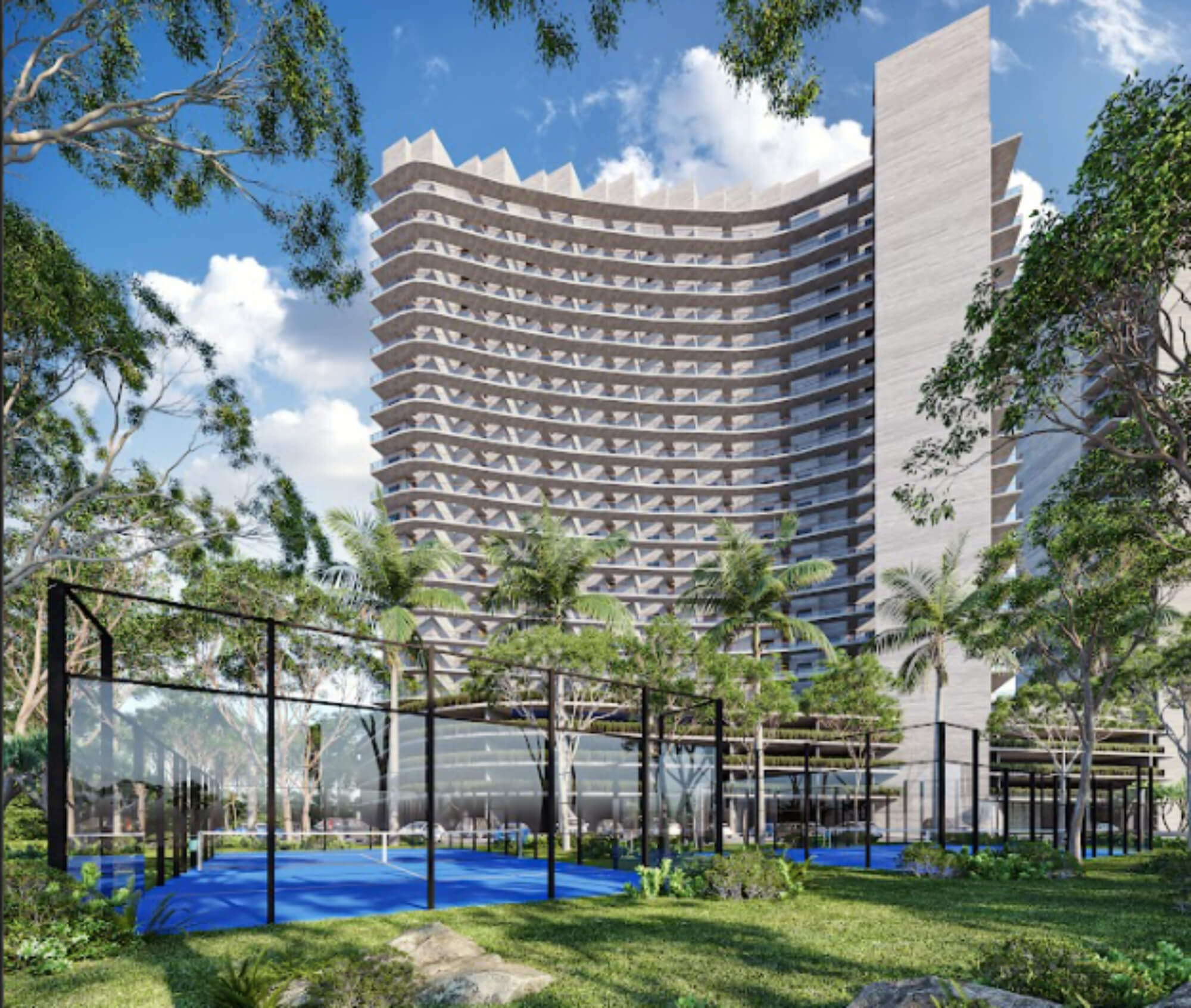 Condo with 100 m2 garden,  infinity pool, pet spa, cowork, gym, pre-construction, on Nader Avenue, Cancun, for sale.