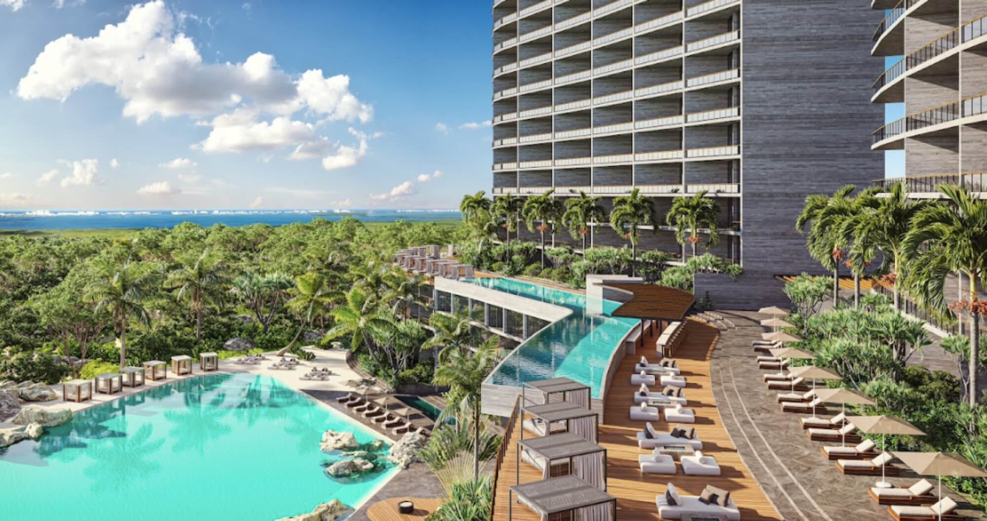 Penthouse con Alberca, Deck Panor&aacute;mico y lago con playa,  pre-construcci&oacute;n, venta, Cancun.