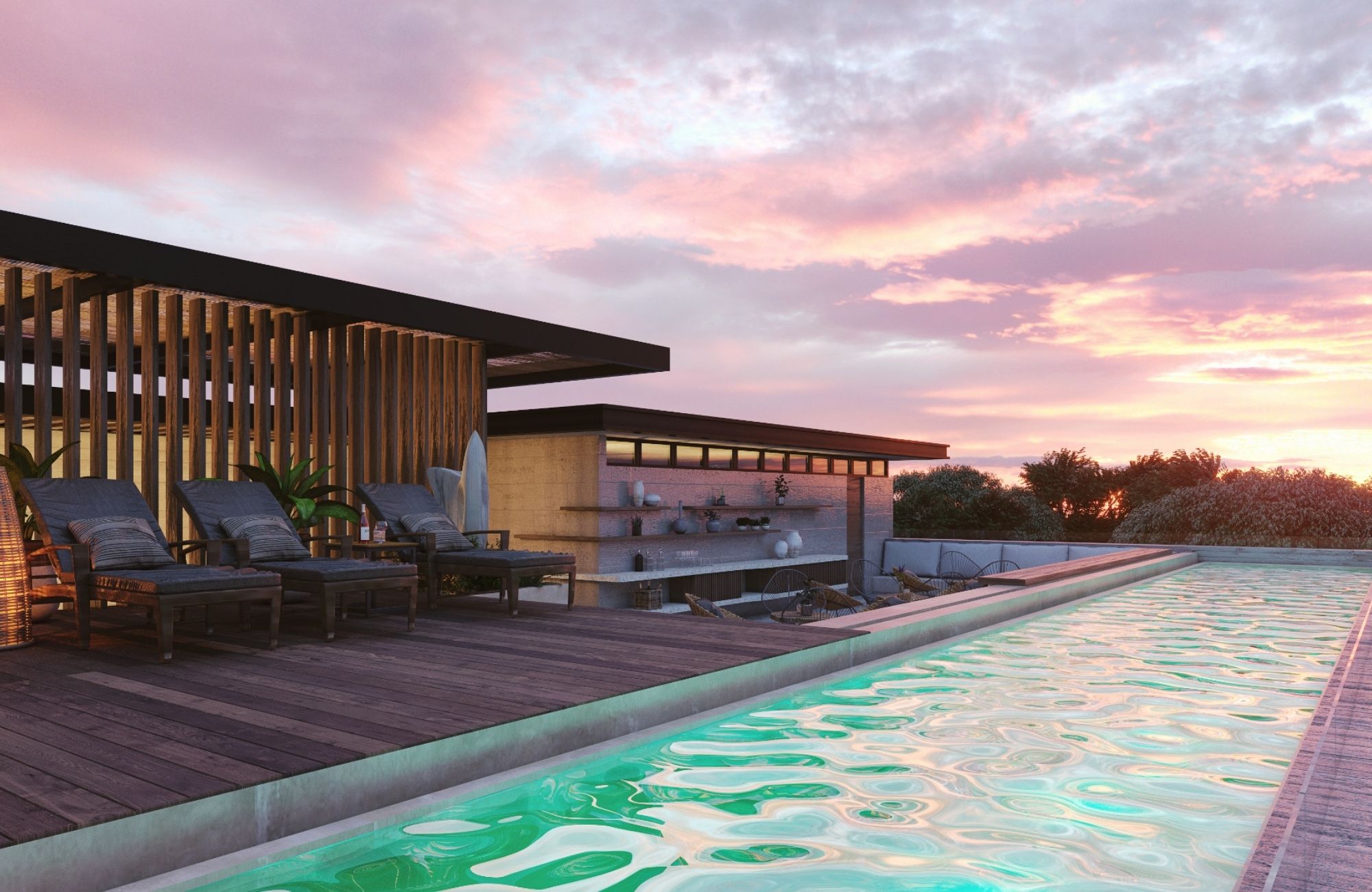 Penthouse with private pool, avant garde design unique development inspired by art for sale in Tulum.