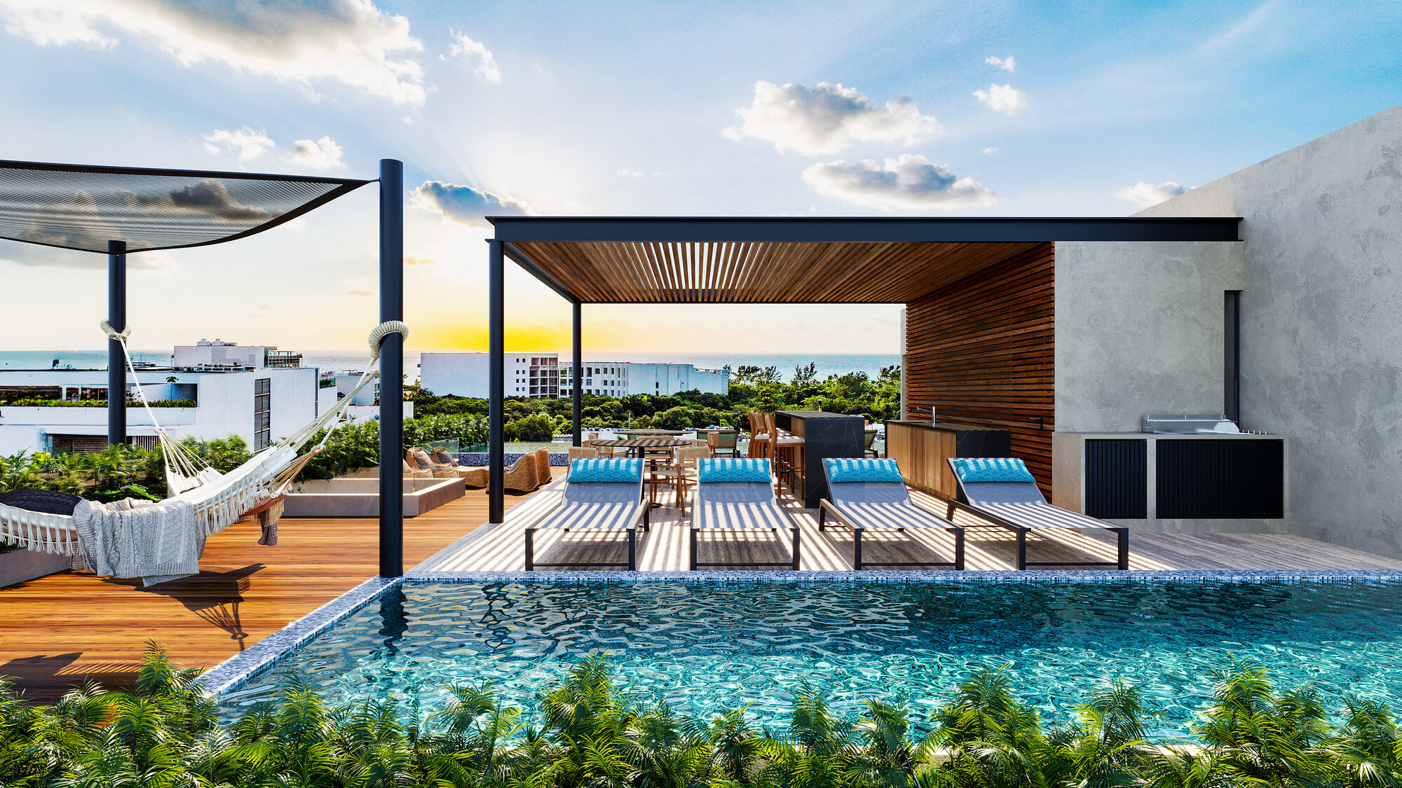 Luxury Oceanview sky villa with pool, for sale, Corasol, Playa del Carmen