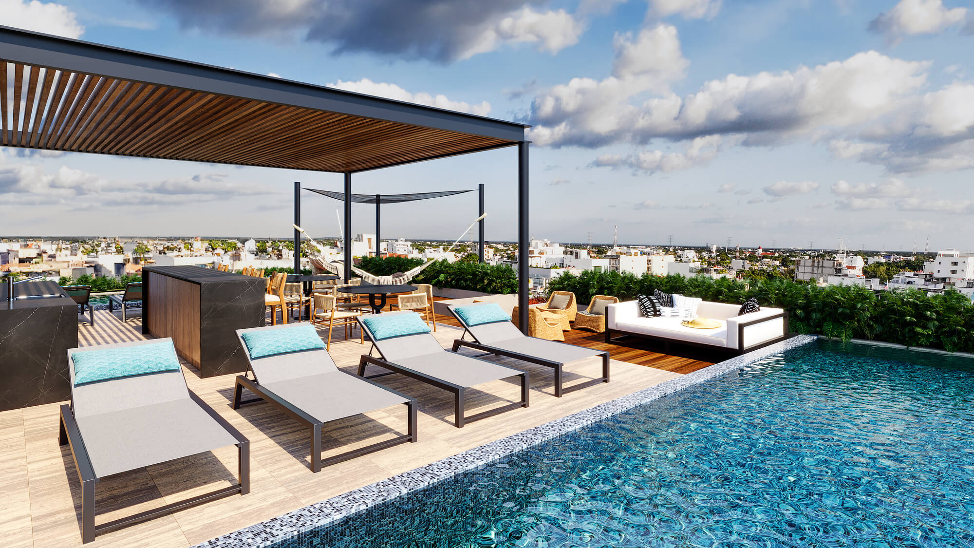 Luxury Oceanview sky villa with pool, for sale, Corasol, Playa del Carmen