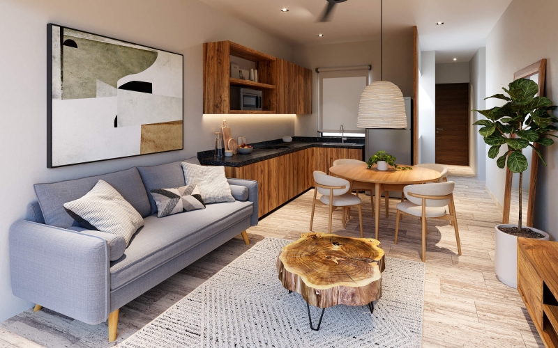 Condominium with Private Terrace, 2 Pools, Jacuzzi and Yoga area, Downtown, sale, Playa del Carmen.